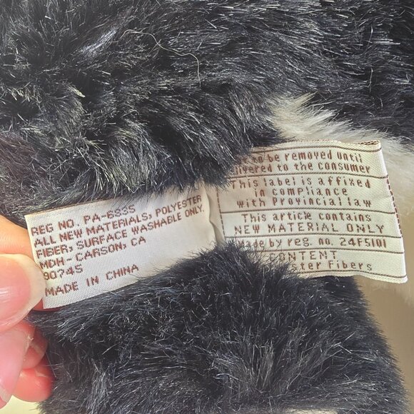 Incredible Petables Cat Plush Domino Fat Black White Tuxedo Kitten Stuffed VTG - Picture 11 of 14